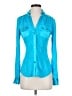 Cache Teal Long Sleeve Silk Top Size XS - photo 1