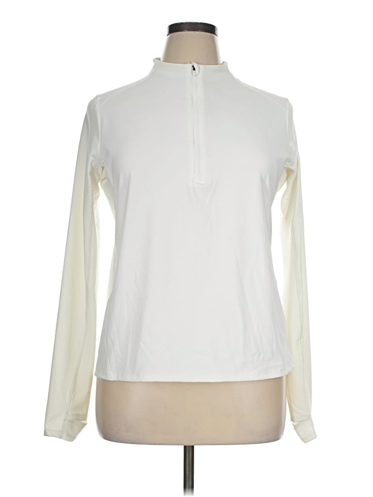 Calia Long Sleeve Top Ivory Turtleneck Tops In White