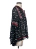 Ulla Johnson 100% Silk Black Red Long Sleeve Silk Top Size 4 - photo 4