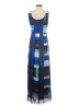 Ann Taylor 100% Polyester Graphic Blue Casual Dress Size 2 - photo 2