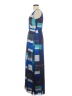 Ann Taylor 100% Polyester Graphic Blue Casual Dress Size 2 - photo 5