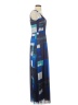 Ann Taylor 100% Polyester Graphic Blue Casual Dress Size 2 - photo 4