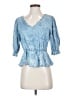 Democracy 100% Lyocell Blue 3/4 Sleeve Blouse Size XS (petite) - photo 1