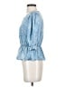 Democracy 100% Lyocell Blue 3/4 Sleeve Blouse Size XS (petite) - photo 5