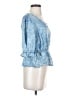 Democracy 100% Lyocell Blue 3/4 Sleeve Blouse Size XS (petite) - photo 4
