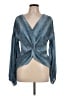 Ramy Brook 100% Silk Blue Long Sleeve Silk Top Size L - photo 1