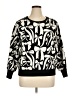 Cupio Print Black Pullover Sweater Size 1X - photo 1