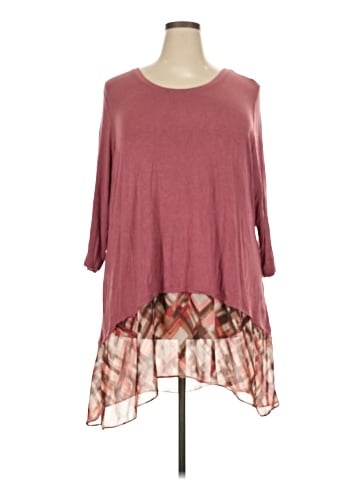 LOGO by Lori Goldstein 3/4 Sleeve Top (view 1)