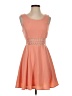 A. Byer Solid Orange Cocktail Dress Size 3 - photo 1