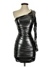 Deb 100% Polyester Metallic Silver Cocktail Dress Size S - photo 1