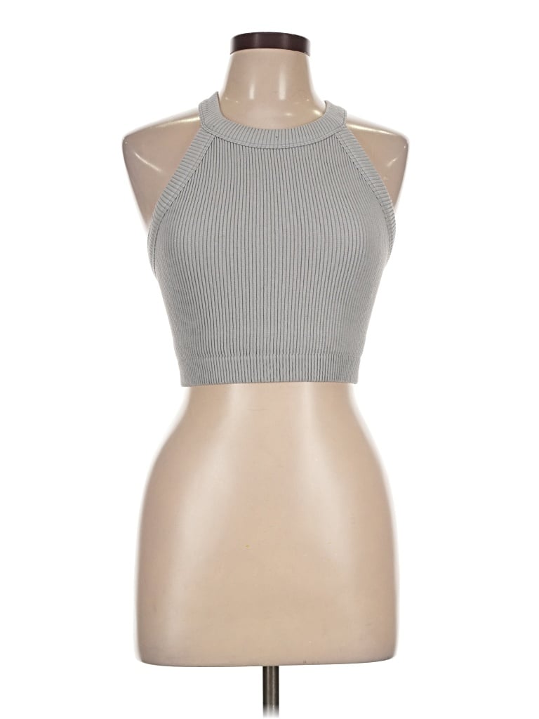 Pre-owned Aerie Tank Top Gray Halter Neckline Tops