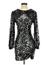 Saylor Metallic Silver Cocktail Dress Size S - photo 1