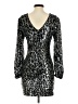 Saylor Metallic Silver Cocktail Dress Size S - photo 2
