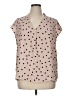Halogen 100% Polyester Polka Dots Pink Short Sleeve Blouse Size XL - photo 1