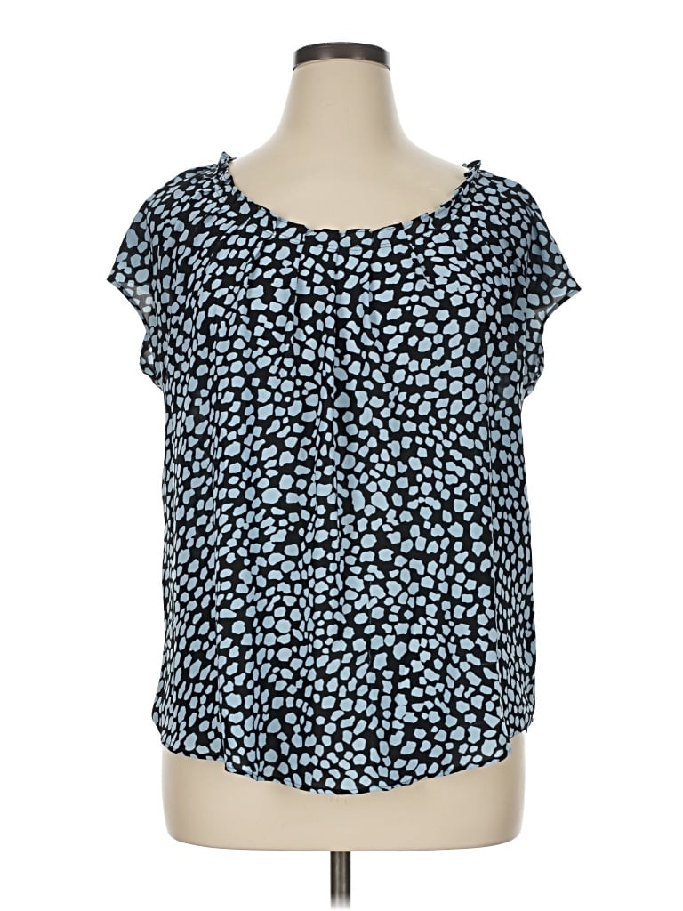 Pre-owned Joe Fresh Short Sleeve Blouse In Blue
