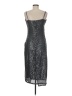 Laundry by Shelli Segal Metallic Silver Cocktail Dress Size 8 - photo 2