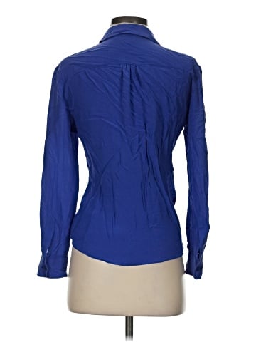 Black Saks Fifth Avenue Long Sleeve Silk Top (view 2)