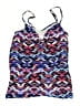 Aqua Green Chevron-herringbone Purple Swimsuit Top Size XL - photo 1
