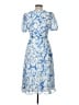 DKNY 100% Polyester Paisley Blue Cocktail Dress Size 12 (petite) - photo 2