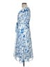 DKNY 100% Polyester Paisley Blue Cocktail Dress Size 12 (petite) - photo 5