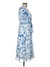 DKNY 100% Polyester Paisley Blue Cocktail Dress Size 12 (petite) - photo 4