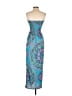 Venus 100% Polyester Paisley Blue Cocktail Dress Size S - photo 2