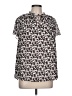 BOSS by HUGO BOSS 100% Polyester Animal Print Brown Short Sleeve Blouse Size 10 - photo 1