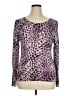 Talbots 100% Merino Animal Print Purple Wool Sweater Size XL - photo 1