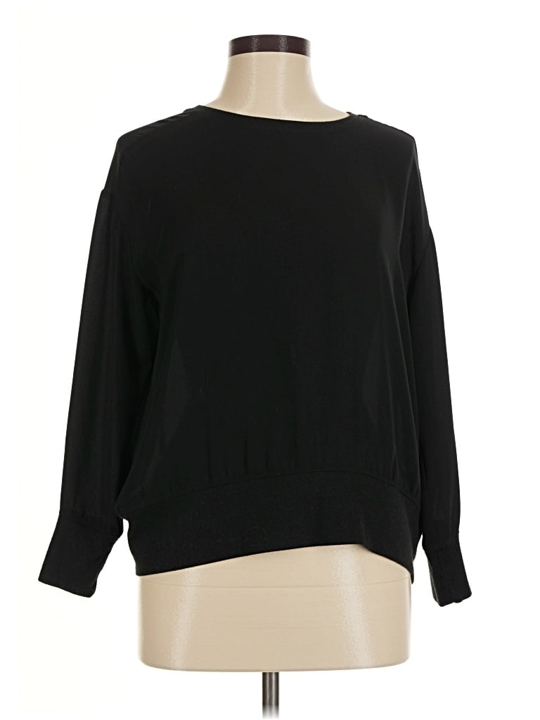 Pre-owned Olivaceous Long Sleeve Blouse In Black