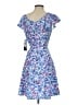 Perceptions Floral Blue Casual Dress Size S (petite) - photo 2