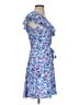 Perceptions Floral Blue Casual Dress Size S (petite) - photo 4