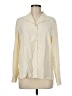Seta Studio 100% Silk Ivory Long Sleeve Silk Top Size Med Petite - photo 1