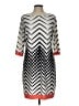 Studio One Chevron-herringbone Silver Casual Dress Size L - photo 1