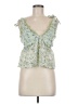 Romwe 100% Polyester Green Sleeveless Blouse Size M - photo 1