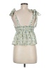 Romwe 100% Polyester Green Sleeveless Blouse Size M - photo 2