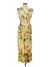 Unbranded 100% Polyester Tropical Yellow Casual Dress Size L - photo 1