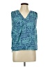 Long Elegant Legs 100% Polyester Teal Sleeveless Blouse Size L - photo 1