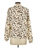 Shein 100% Polyester Animal Print Ivory Long Sleeve Blouse Size L - photo 2