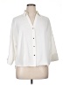 Zara Solid Ivory 3/4 Sleeve Button-Down Shirt Size XL - photo 1
