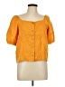 Everlane 100% Linen Orange Short Sleeve Blouse Size 10 - photo 1