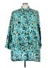 Studio Untold Print Teal 3/4 Sleeve Blouse Size 28 - photo 1