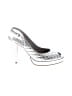 Saks Fifth Avenue Metallic Silver White Heels Size 7 - photo 1