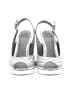 Saks Fifth Avenue Metallic Silver White Heels Size 7 - photo 2