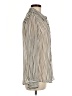 Pure Amici 100% Silk Stripes Ivory Long Sleeve Silk Top Size M - photo 4