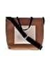 DKNY 100% Leather Color Block Tan Leather Tote One size - photo 1