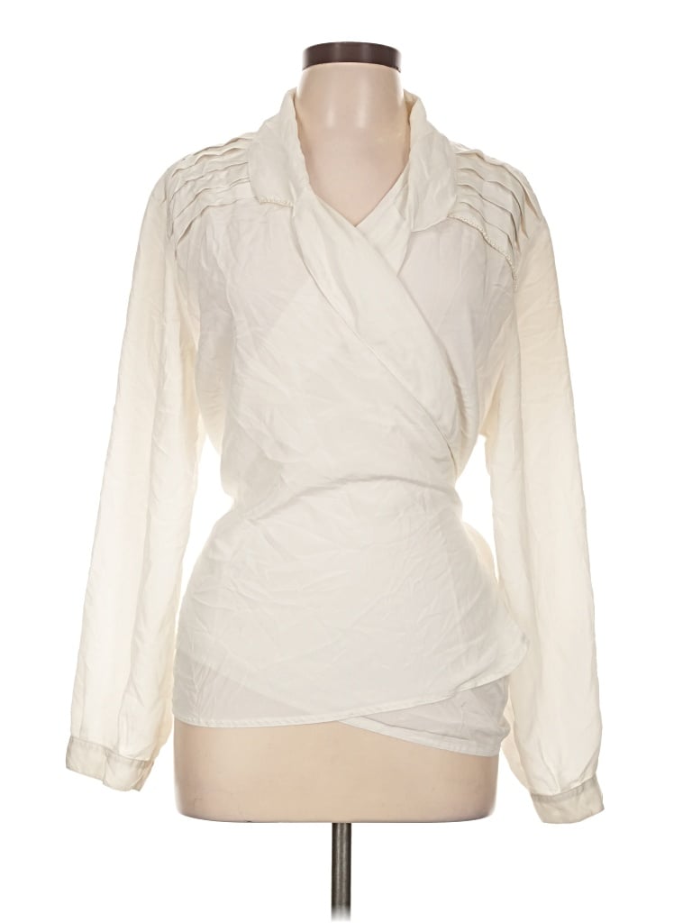 Pre-owned Unbranded Long Sleeve Blouse In Ivory