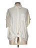 New Look 100% Viscose Ivory Short Sleeve Button-Down Shirt Size 12 - photo 1