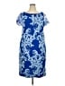 JS Collections 100% Polyester Paisley Blue Casual Dress Size 20 - photo 1