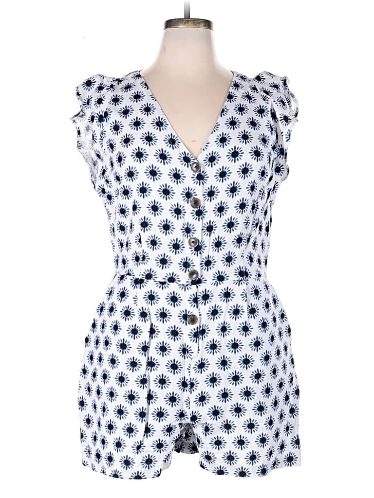 Pre-owned Ann Taylor Loft Romper In Blue