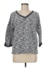 Coldwater Creek 100% Cotton Chevron-herringbone Gray Pullover Sweater Size M - photo 1